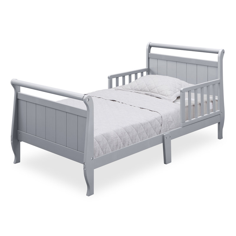 Lit-bateau contemporain en bois massif pour tout-petits par Delta Children, gris