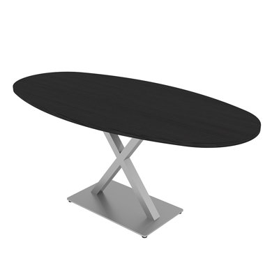 Table de conférence ovale pour bateau avec base x