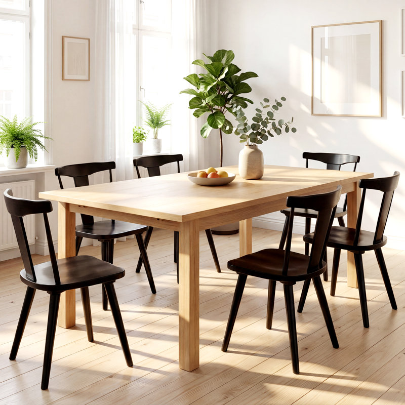 Chaise de salle à manger moderne en bois massif 19,3 po Brannagh