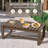 3-Person Outdoor Patio Cedar Wood Brown Round Wicker Sofa Seating Group with Olefin Thick Cushions, Slat Coffee Table, Ottomans-2071778596