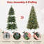 Arbre de Noël artificiel givré pré-éclairé avec baies rouges et pomme de pin-581407167