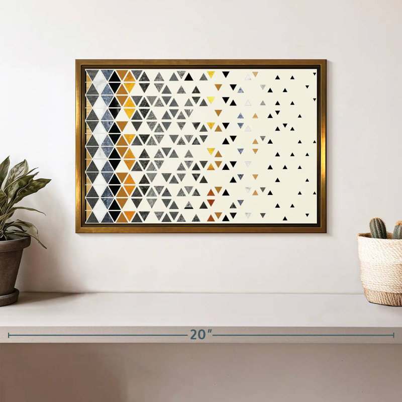 Triangle de folie, Cadre flottant doré, 13 po x 9 po