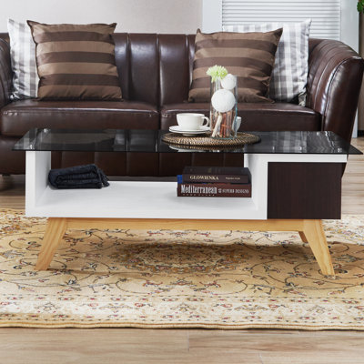 Alijah Four Leg Coffee Table with Storage