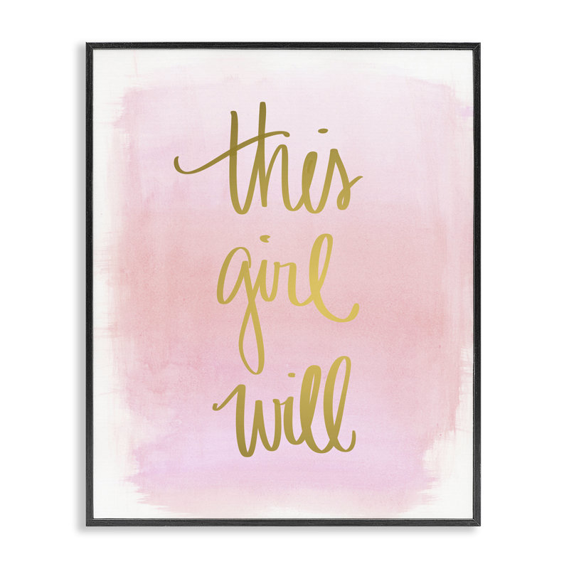 This Girl Will on Pink, estampe numérique par Anna Quach bg-874, Giclée encadrée noir minuit, H 30 po x l 24 po