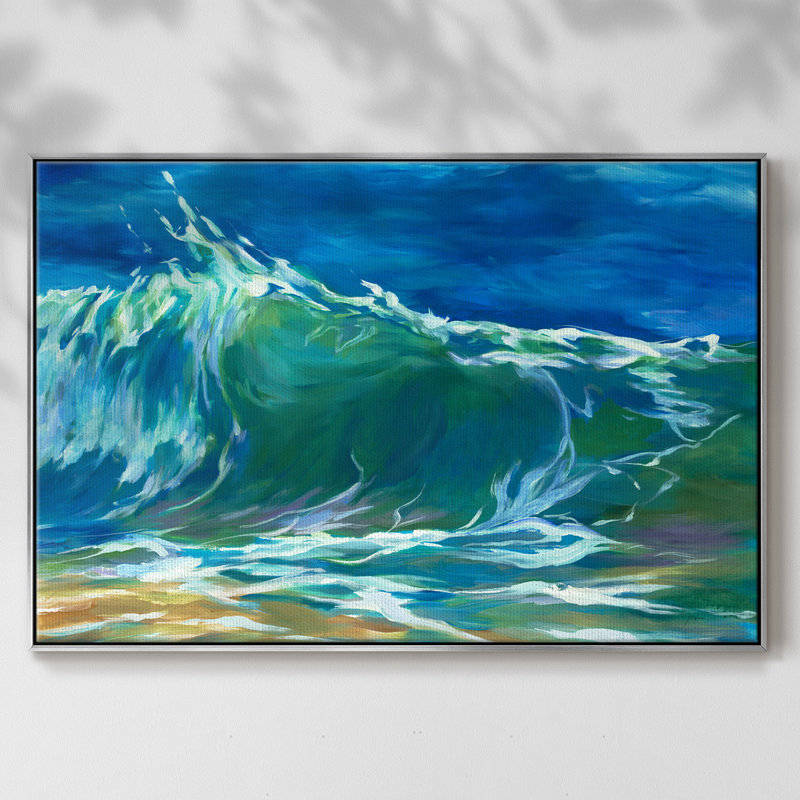 Green Flash encadré sur toile, Argent, H 17 po x l 25 po x P 2 po