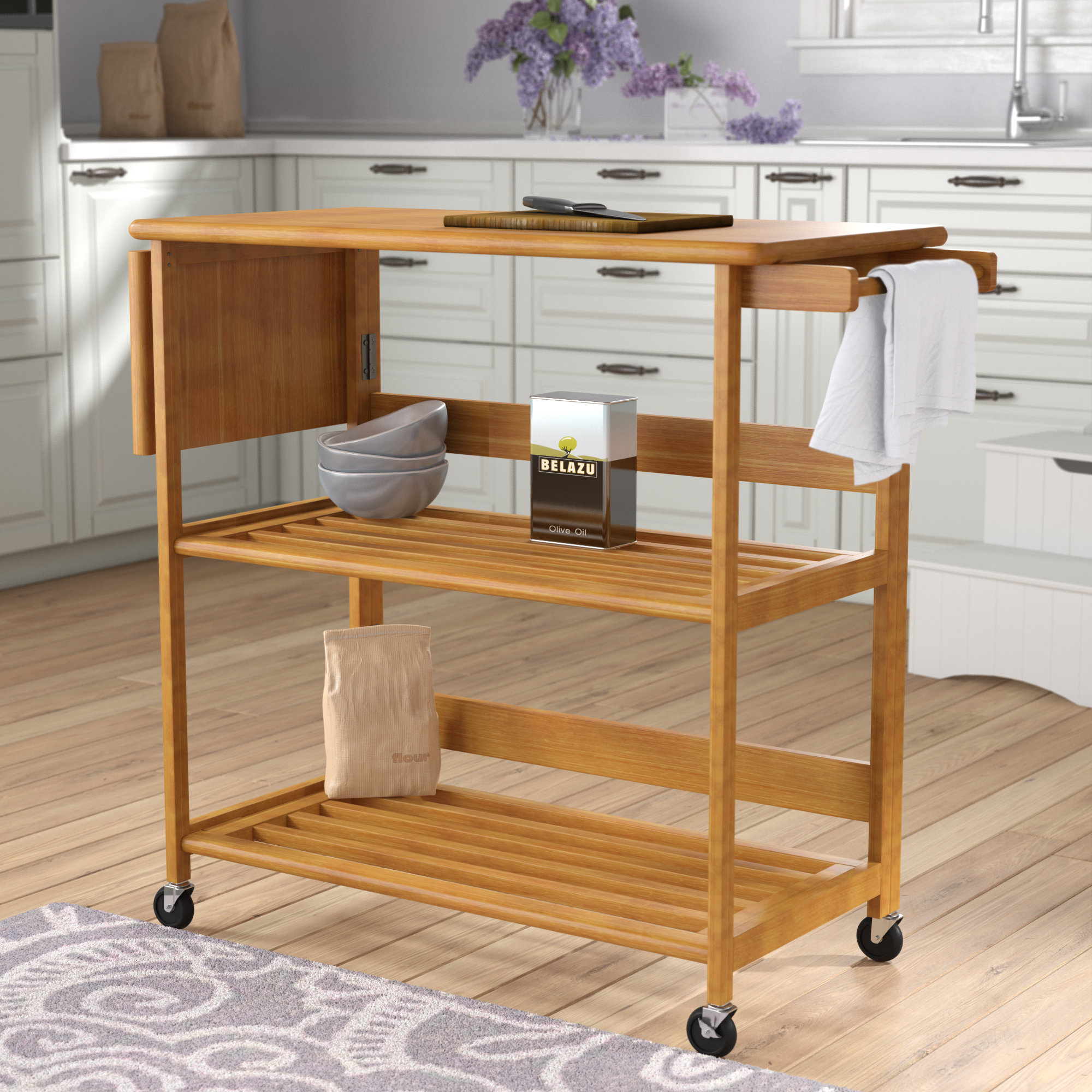 Red Barrel Studio Syid Kitchen Island with Wood Top & Reviews Wayfair