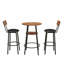 Ensemble 3 pièces de table de bar ronde et chaises