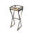 35.5" Gray Stone Slab Black / Gold Metal Plant Stand