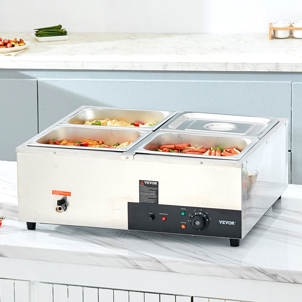 Commercial Countertop Food Warmer 6pc Electric Warming Trays GN 1