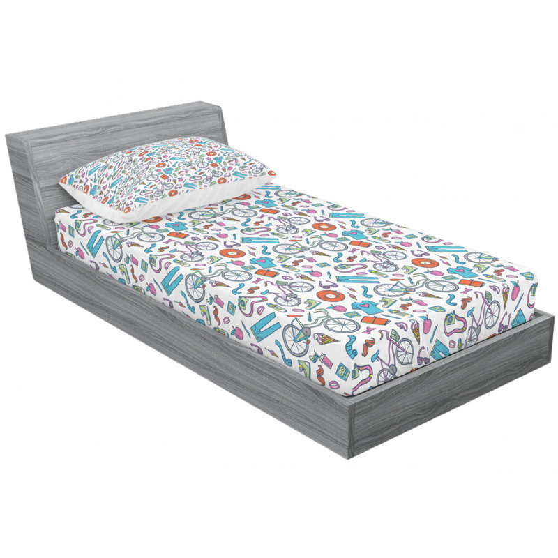 Microfiber Fitted Sheet, Twin Fitted Sheet with 1 Pillowcase