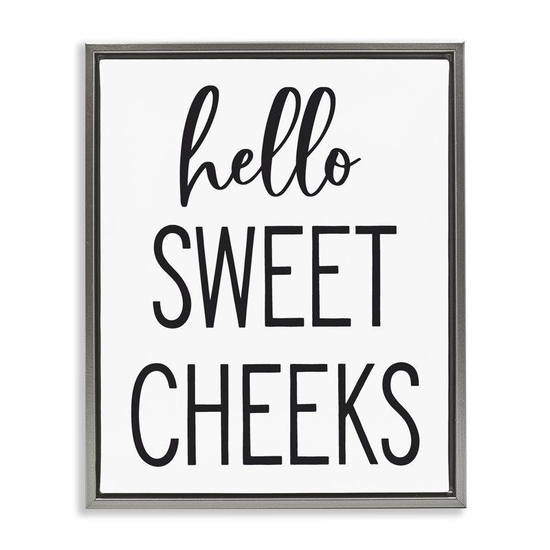 Art mural sur toile flottant Hello Hello Cheek, H 21 po x l 17 po x P 1,7 po, Cadre flottant gris lustré