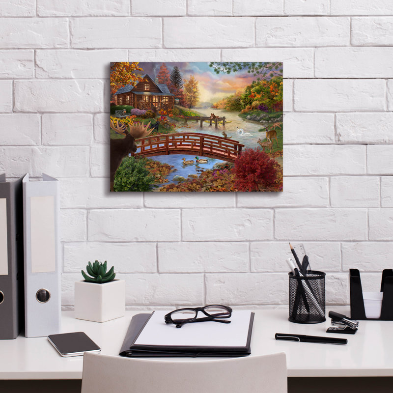 «Autumn Evening» par Bigelow, illustrations sur toile, H 12 po x l 16 po x P 0,75 po