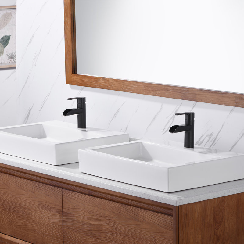 Robinet de salle de bains monotrou avec ensemble de drainage, Bronze huilé