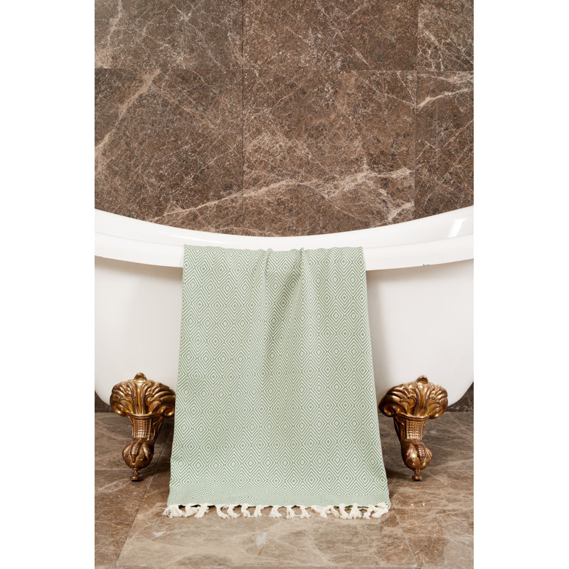 Serviette de plage 100% coton Polla, Vert