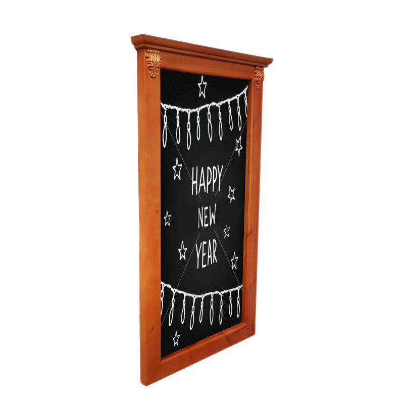 Panneau de menu en bois de luxe, panneau d'affichage noir, fixation murale, H 37,2 po x l 20,7 po x P 2,1 po
