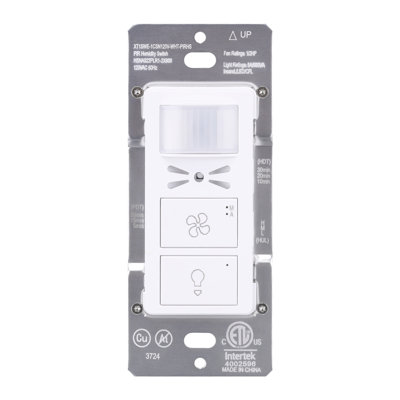 Fan Light Switch With Humidity Sensor + Pir Motion Sensor, Humidity Monitoring & Light Control For Bathrooms, Basements