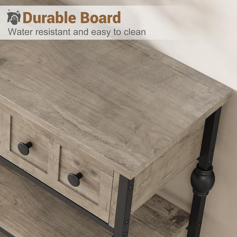 52'' Entryway Table Console Table with 3 Drawers Sofa Table Narrow Long with Storage Shelves Wood Accent Sofa Table with Storage Shelf for Living Room, Couch, Hallway, Foyer, Kitchen Counter