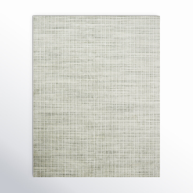 Tapis vert tissé à la main Hannon, Rectangle 8 pi 6 po x 11 pi 6 po