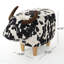 Repose-pieds en forme de vache, tabouret décoratif pour salon / chambre à coucher animal - noir / blanc