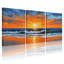 Nautique et plage, coucher de soleil, vagues de plage, ciel, ensemble de 3 impressions sur toile-1577353298