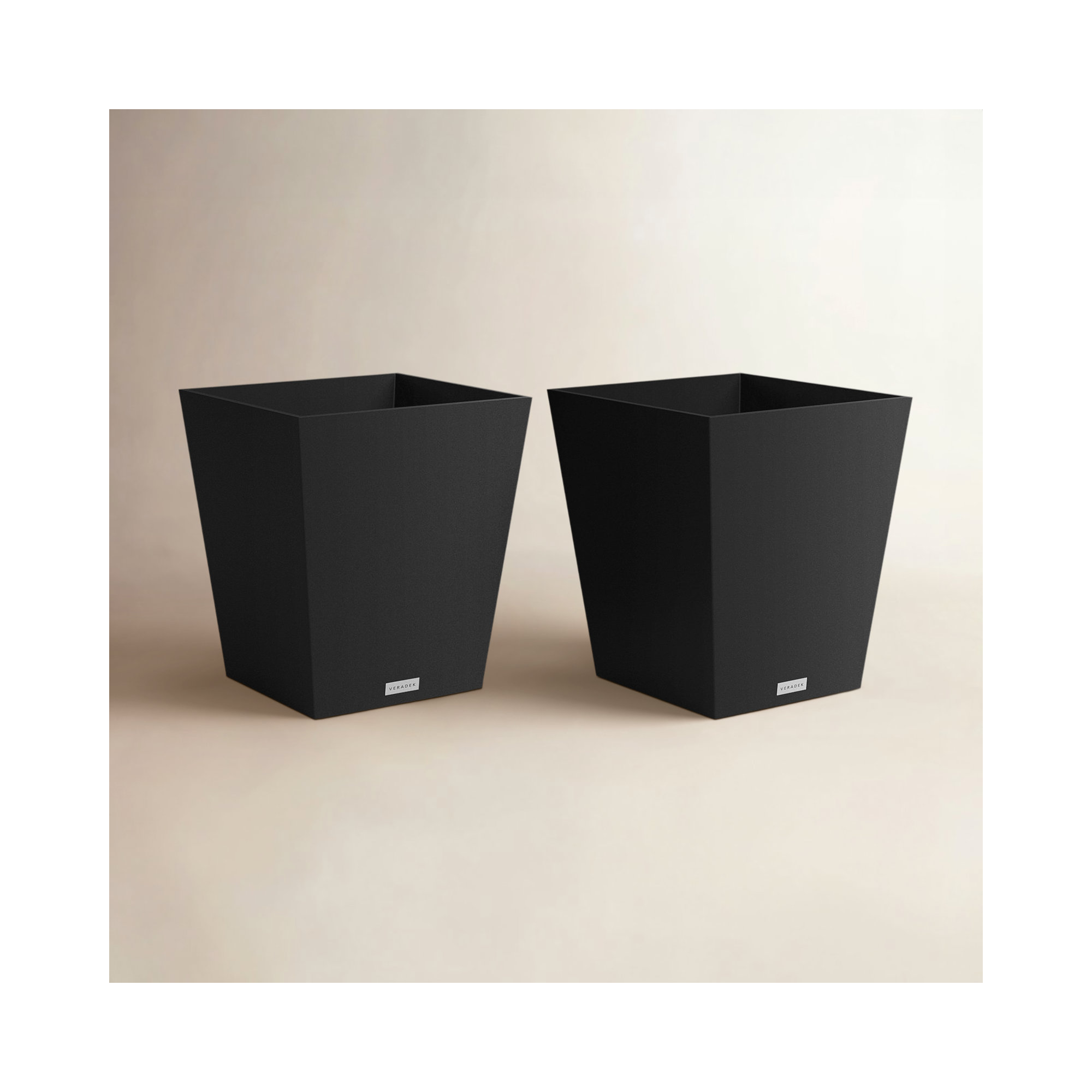 Pure Series Nobleton Planter, 18" H x 16" W x 16" D, Black, 2