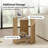 Fermina Modern Oak Veneer Wood Legs Round Marble Top End Table-549638526