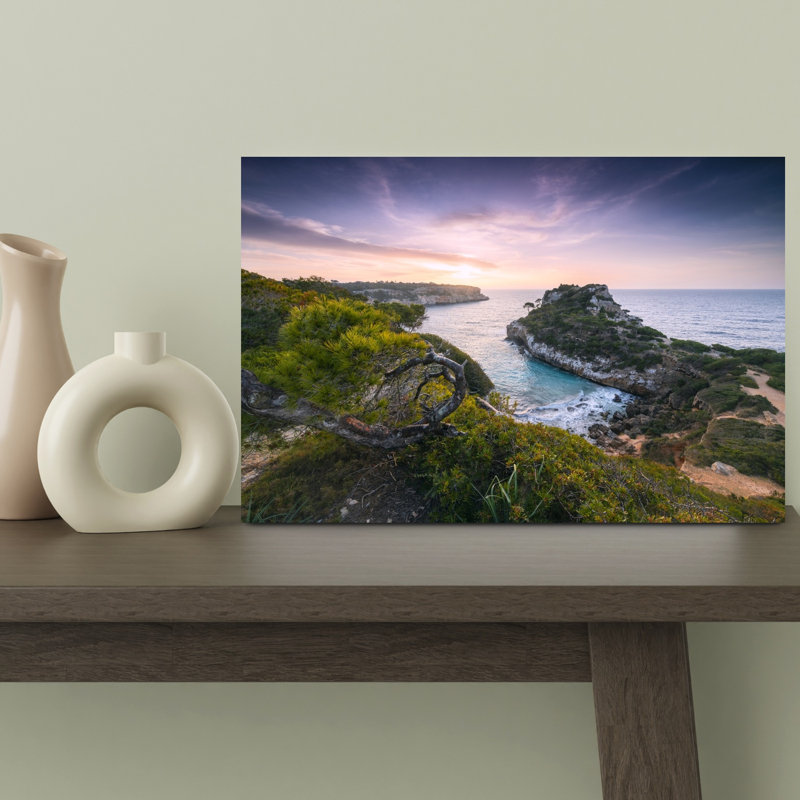 Baydream, impression de paysage côtier abstrait, 12" H x 18" W