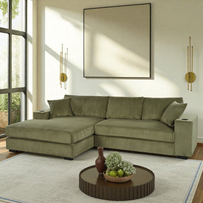 111.48" Wide L-Shape Upholstered Sectional