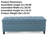Fabric Storage Ottoman in Light Blue with Birch Legs, 50" Seating & Hidden Storage-1940334755