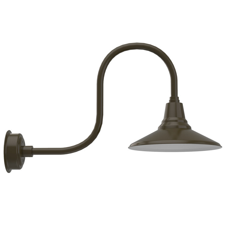 Luminaire de grange d’extérieur à del Albali, H 9 po x l 14 po x P 17 po, Bronze acajou