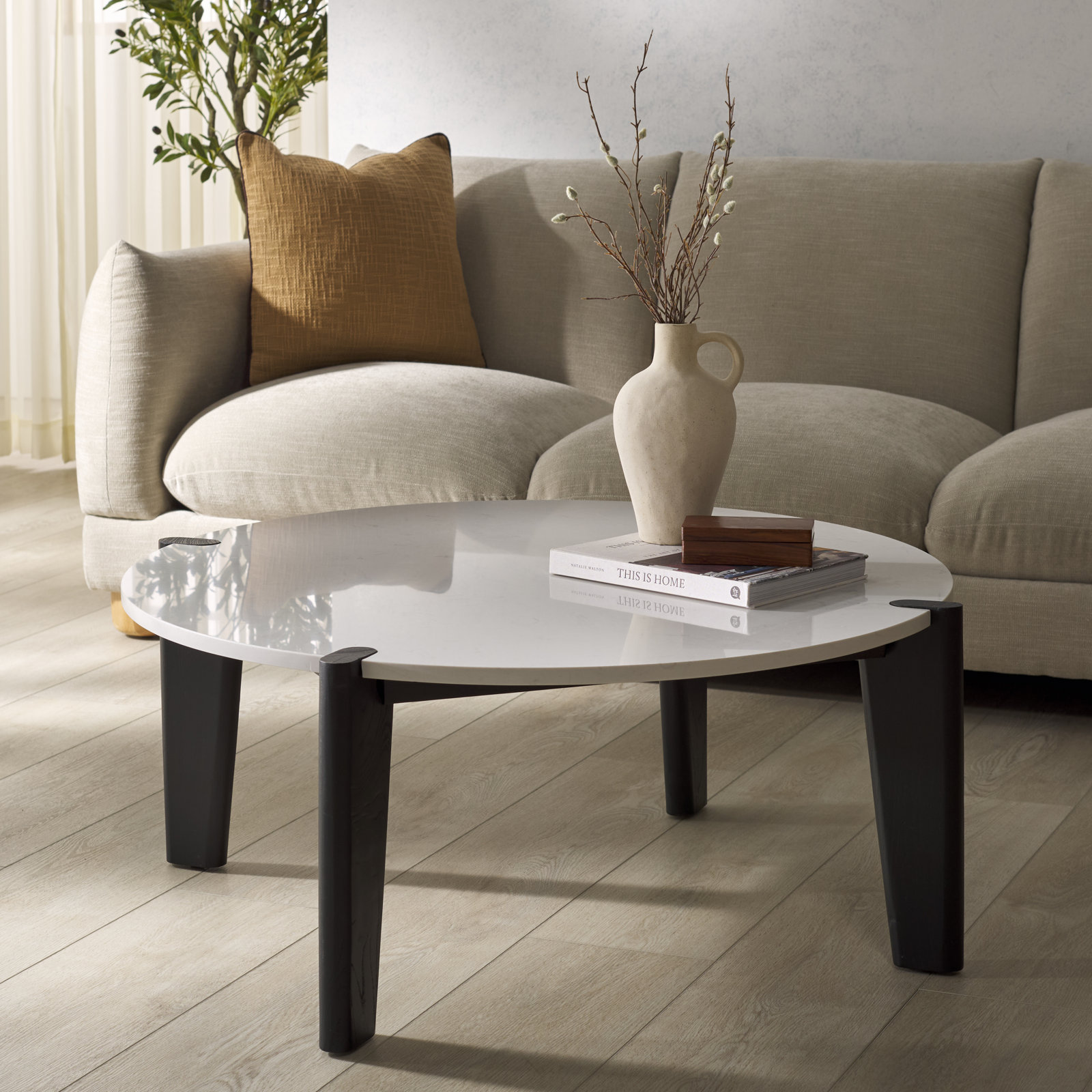 Beorn Single Coffee Table, White/Black