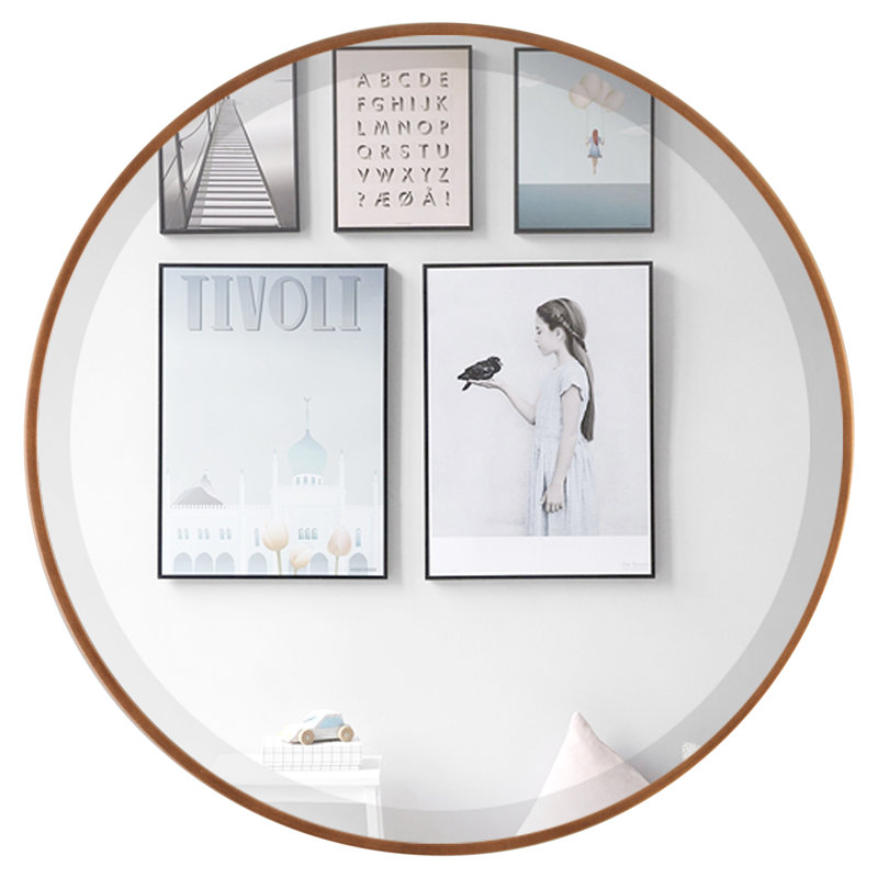 Campfort Round Mirror, Sunset Gold, 14.62" H x 14.62" W