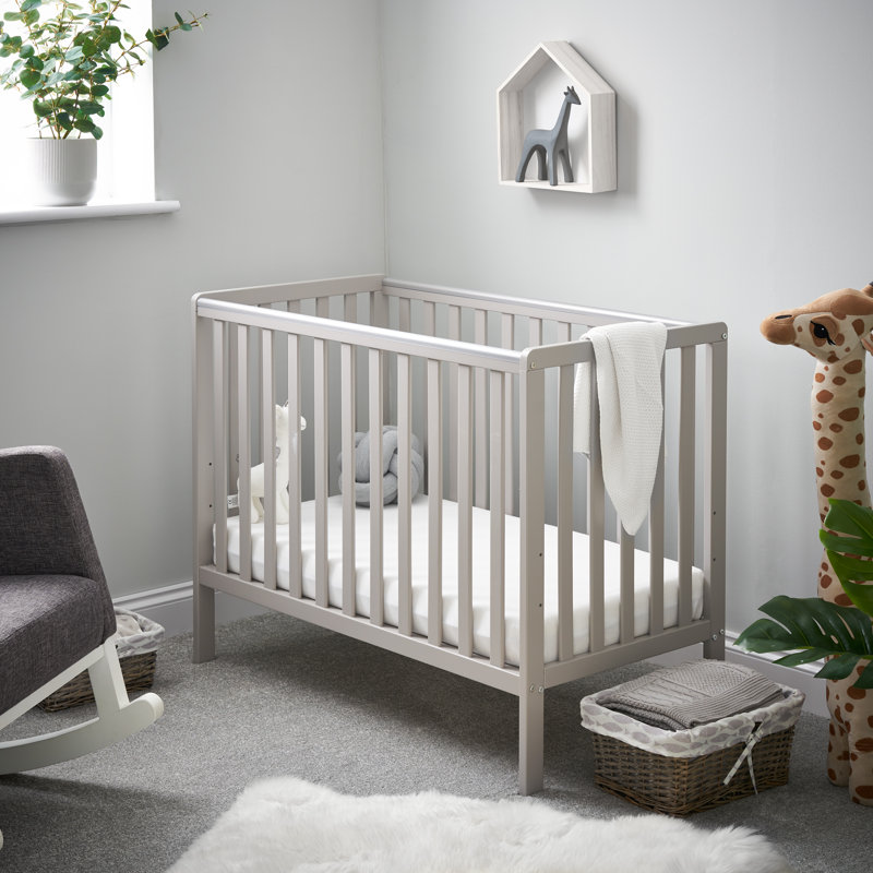 Bantam Space Saver Cot with Fibre Mattress, Warm Grey