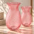 Fleurine Frosted Tulip-Shaped Textured Glass Table Vase Set of 2, Colored Glass, Pink-209859295