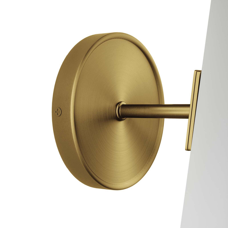 Modway Beacon 1-Light Wall Sconce, Satin Brass, Opal