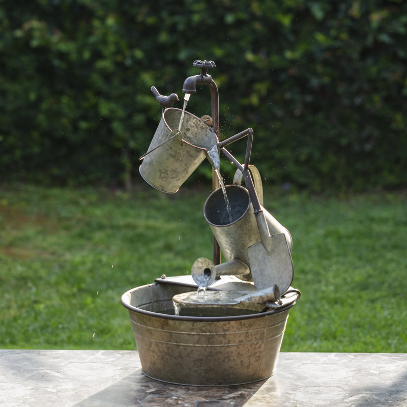 Outdoor Metal Weather Resistant Cascade Fountain