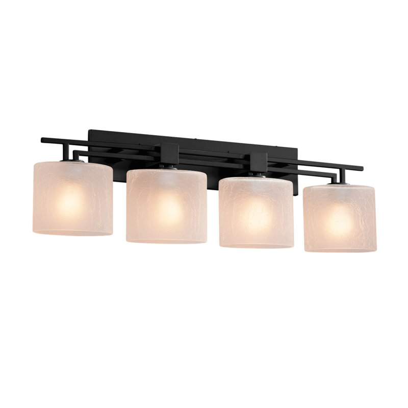Carolos 4 - Light Vanity Light, Matte Black, Frosted Crackle