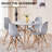 5-Piece Round Dining Table Set for 4, 35.5” Kitchen Table with Chairs, Solid Wood Legs, Plastic Seats, Gray-32835126-32835210-19293708