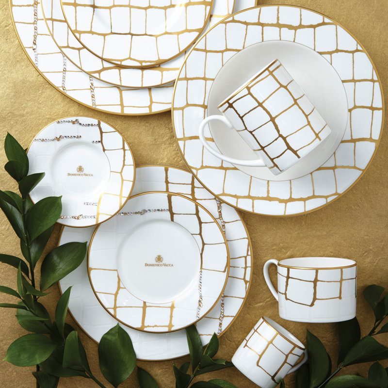 Alligator Gold Bone China Espresso Cup