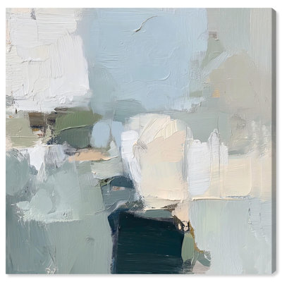 Art Remedy Faded Blue Abstract Canvas Beneath the Surface I