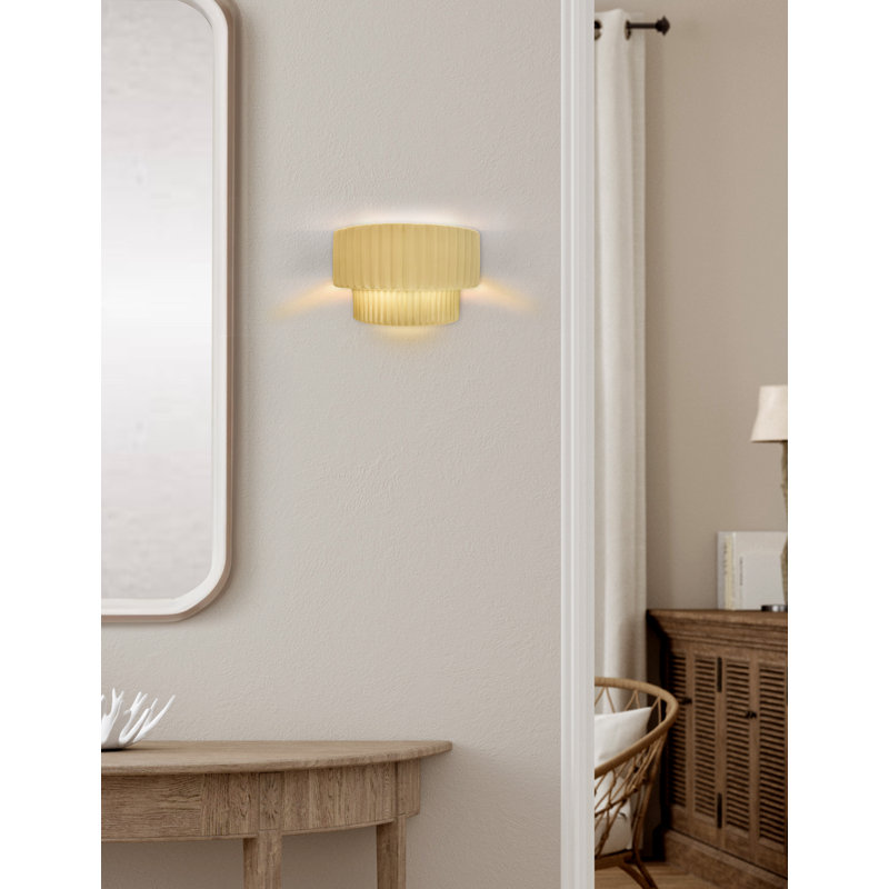 Beda Ceramic Wall Sconce, Incandescent, Muted Yellow