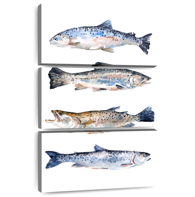 Brampt Stacked Trout II, 74" H x 48" W