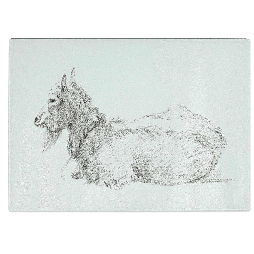 Tempered Glass a Resting Goat Chopping Board