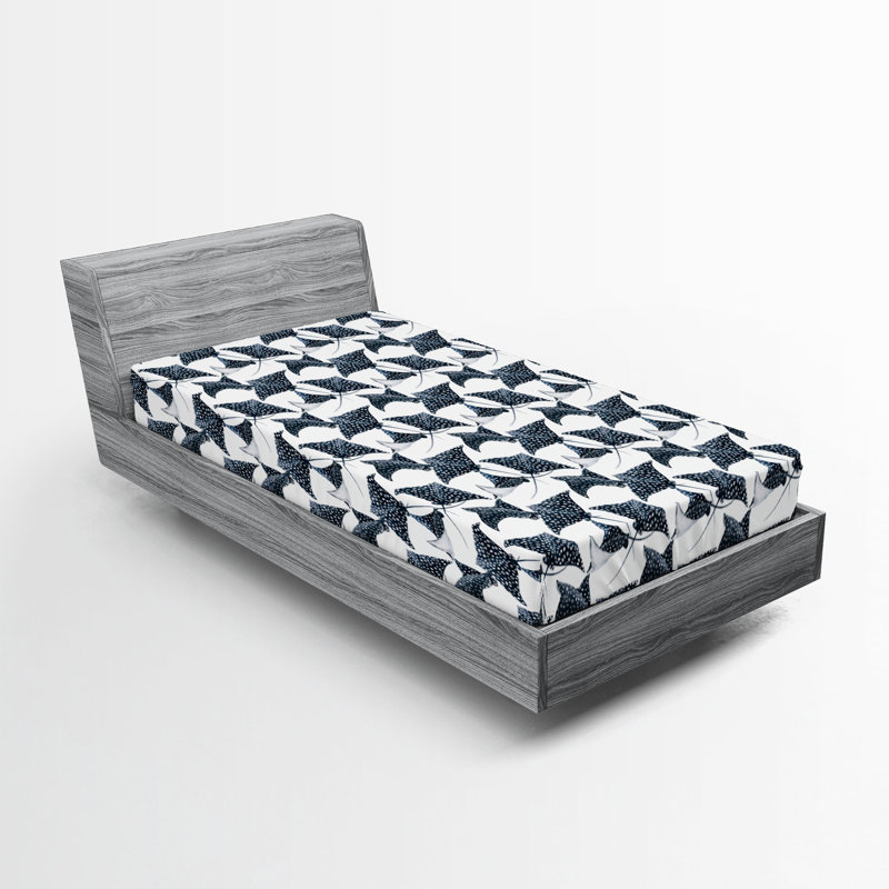 Drap-housse bleu marine Ambesonne, Drap-housse de taille simple