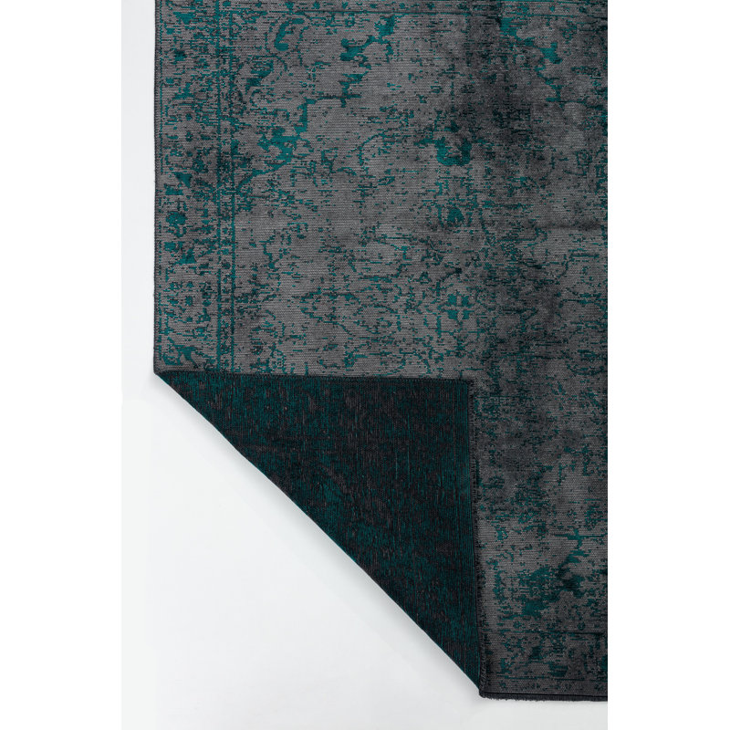 Rapture Teal/Gray Oriental Luxury Area Rug, Rectangle 7'10" x 11'2"