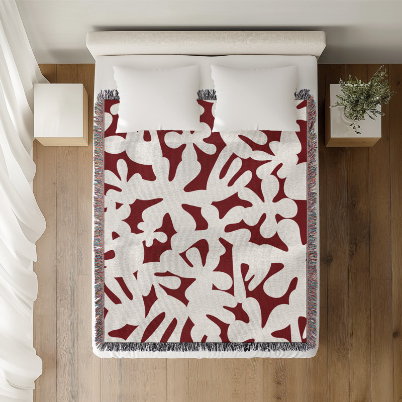 Jeté en coton Sheri, 50 x 70, Rouge