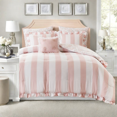 Striped and Toile Comforter Set