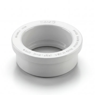 4 in. x 3 in. White PVC DWV Flush Bushing, Hub x Spigot Reducing Fitting for Drain, Waste & Vent System (30-Pack)