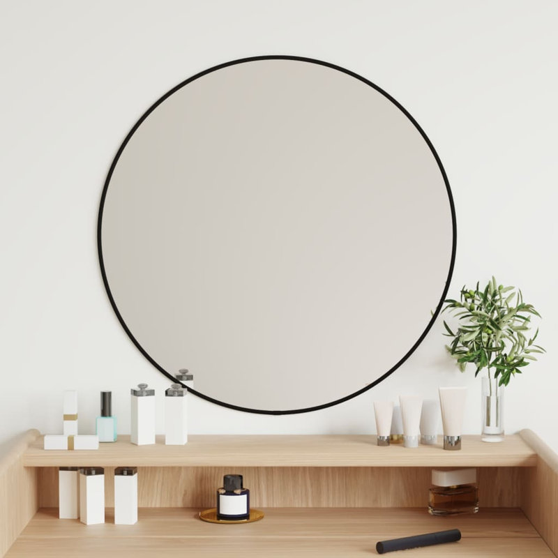 Miroir mural Raelina, 23,6 po x 23,6 po, Noir