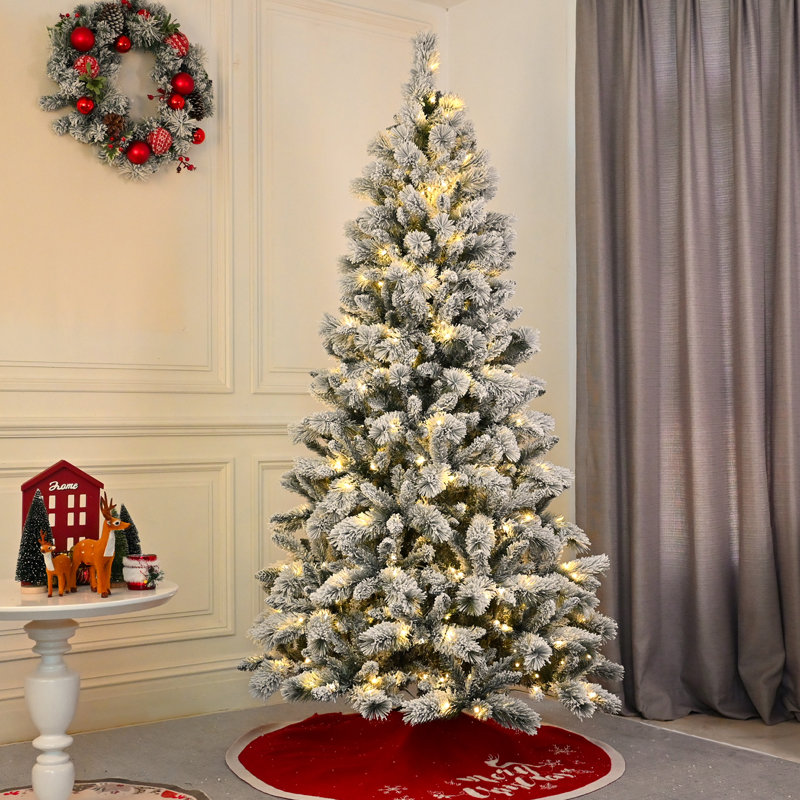 Arbre de Noël artificiel pré-éclairé enneigé , 6'